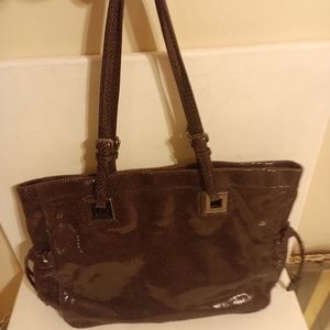 Calvin Klein faux snakeskin tote black purse